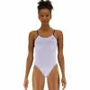TYR Women's Solid Lavender Tetrafit Swimsuit - 2023