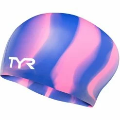 TYR Multi-Color Long Hair Silicone Swim Cap - 2023